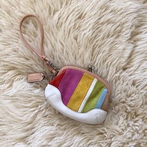 Coach Suede Kisslock Coin Pouch